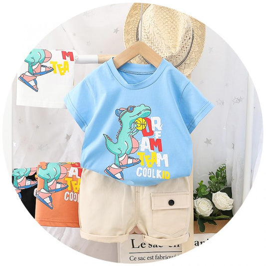 Cool Dino Kids Summer Outfit – 2-Piece Set
