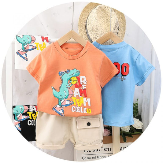 Cool Dino Kids Summer Outfit – 2-Piece Set
