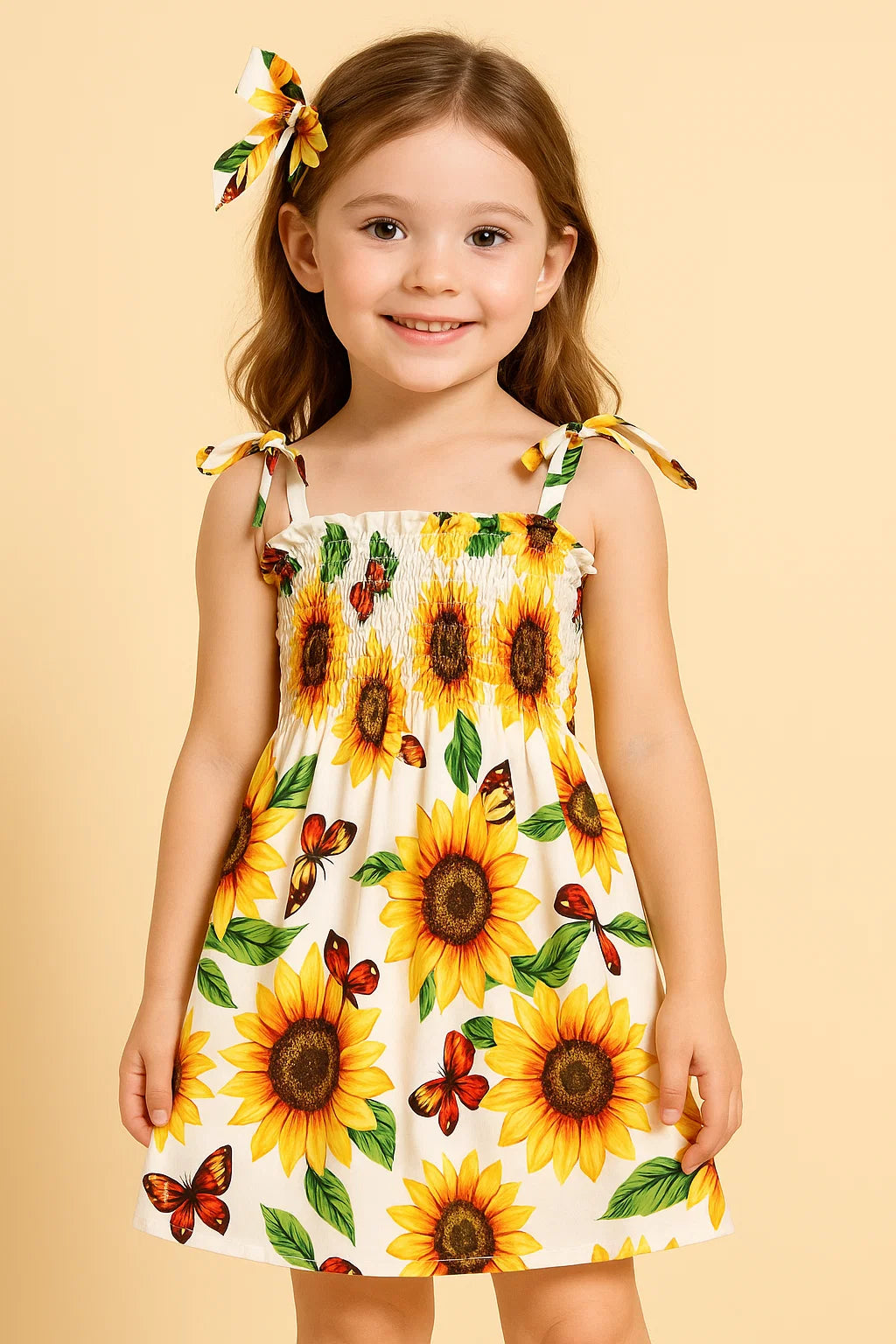 Floral Print Sunflower Twirl Dress