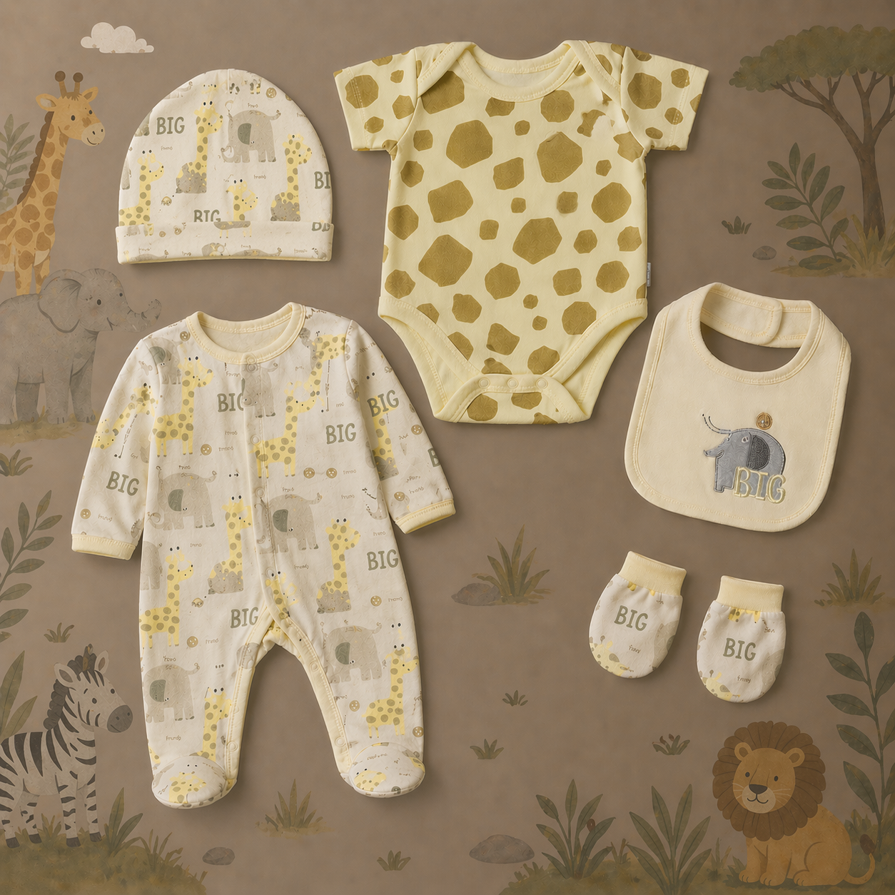 Safari adventure Newborn 5 Pcs Starter Set