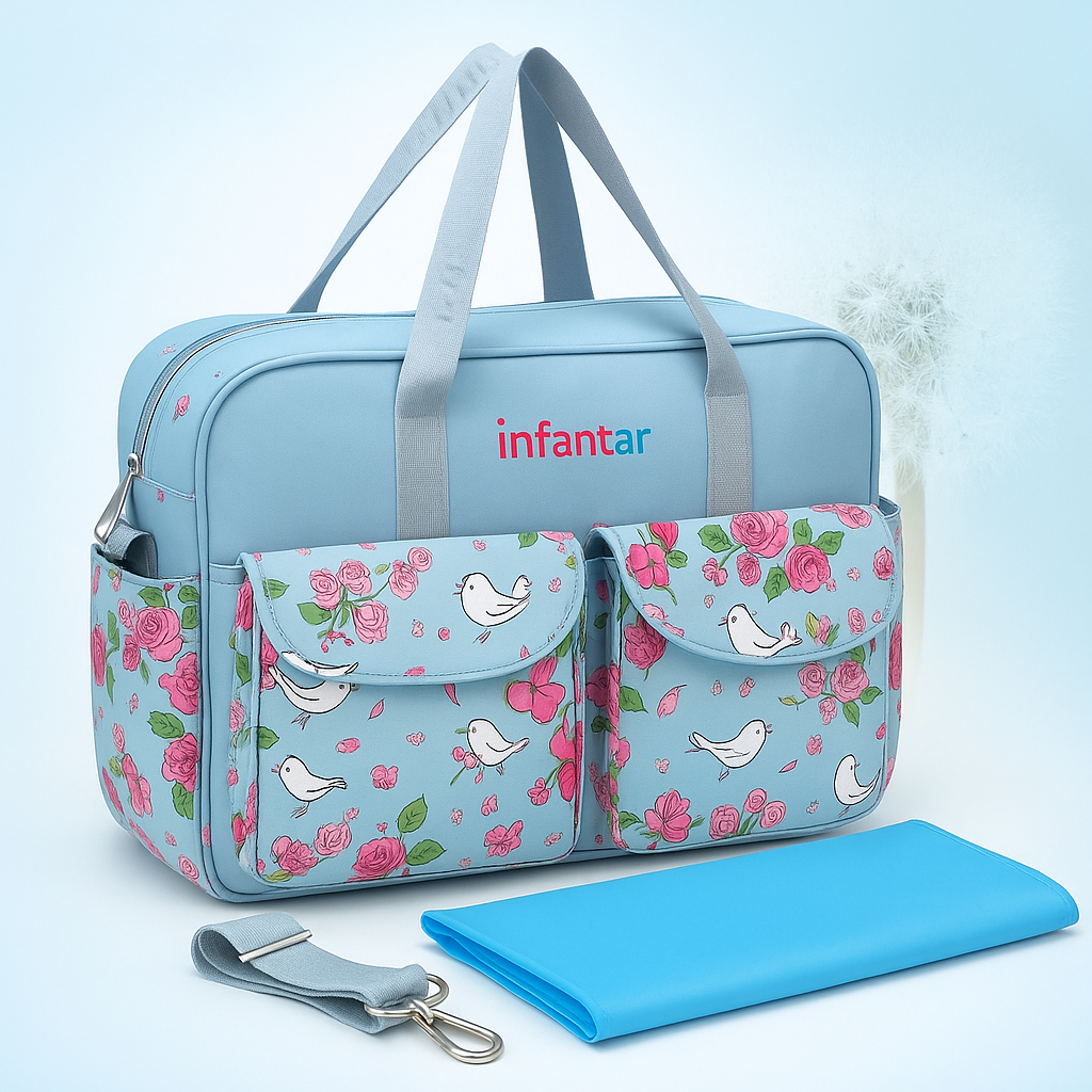 Pink Textured Baby Diaper Bag