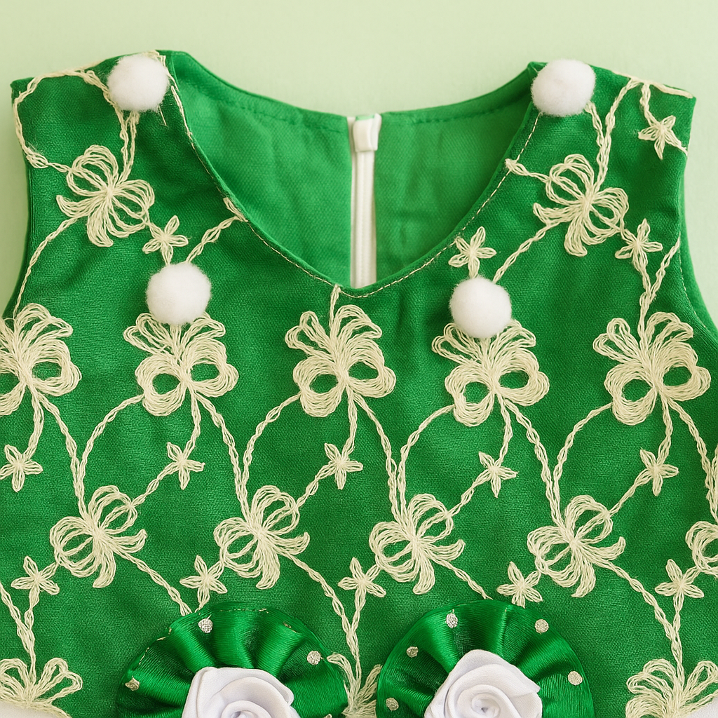 Green & White Glory Frock & Trousers