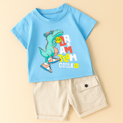 Cool Dino Kids Summer Outfit – 2-Piece Set
