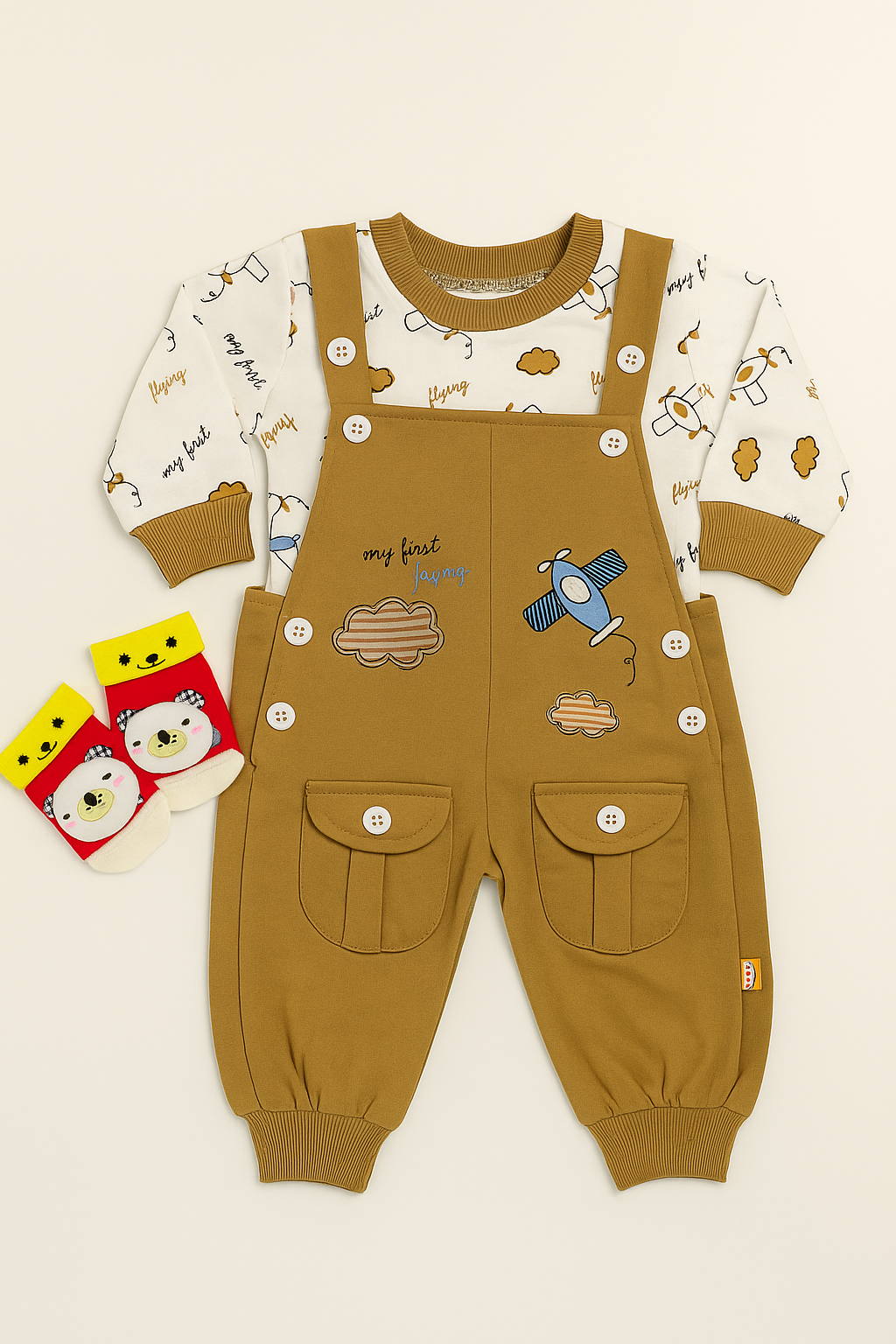 Little Aviator Brown Romper