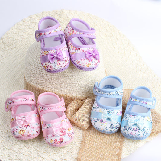 floral printed newborn shoes