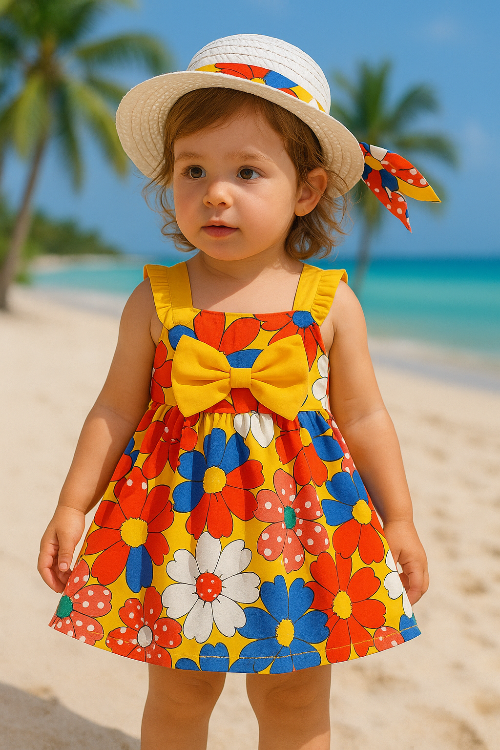 Beach Bloom Dress with hat