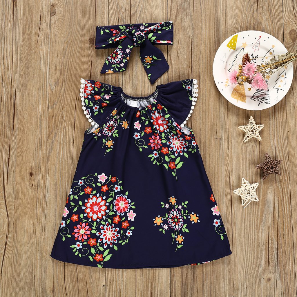 Floral Printed Navy Blue Top