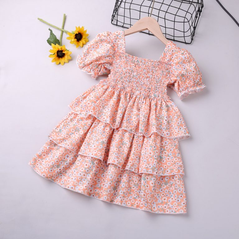 Peachy Petal Frilled Dress