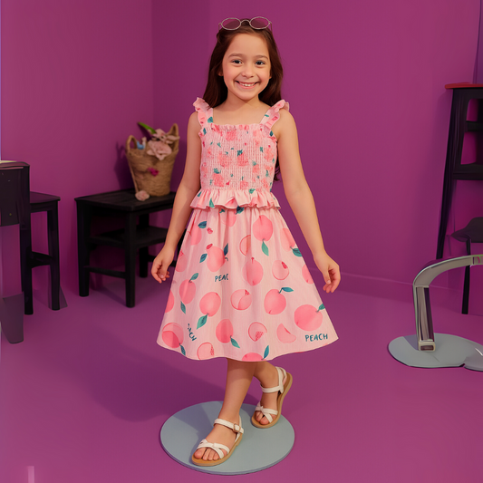 Peachy Twirl Skirt Set