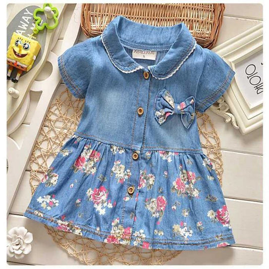 Floral Denim Top for Girls
