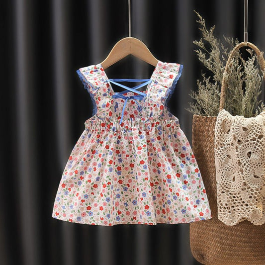 Floral Ruffle Strap Dress