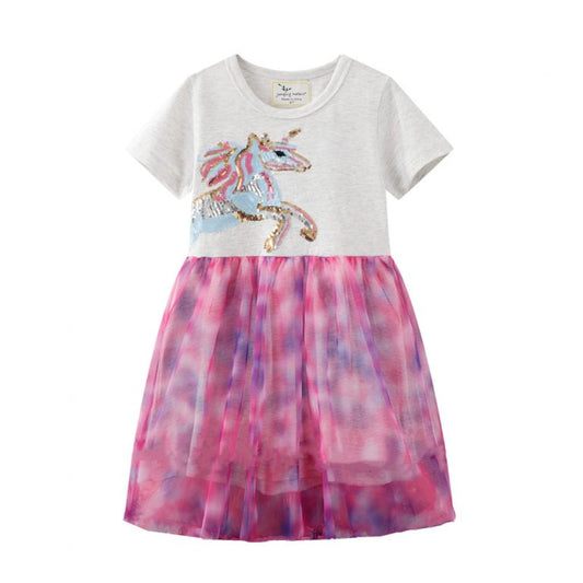 Pink Unicorn Twirl Dress