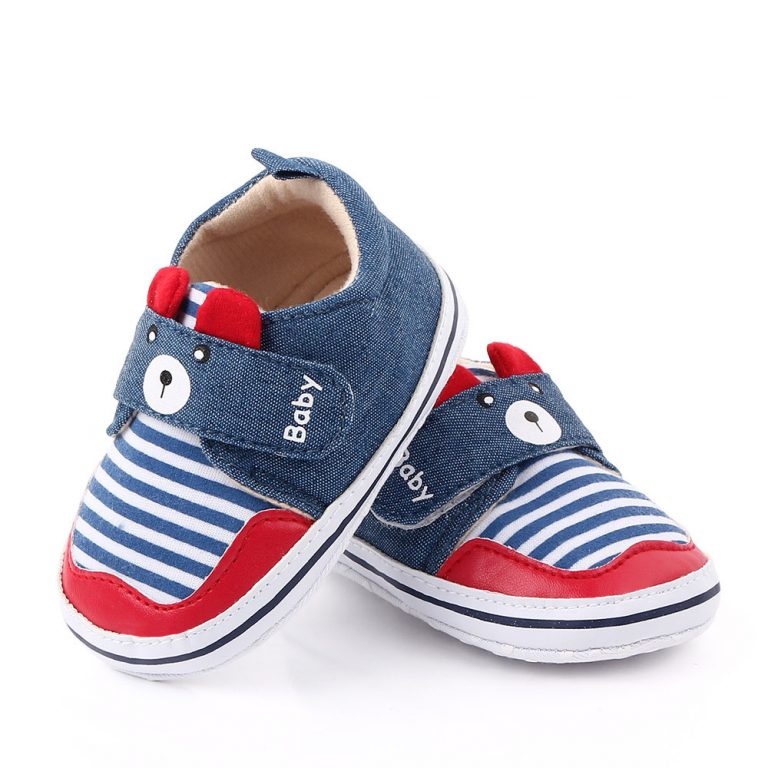 Striped Denim Baby Shoes