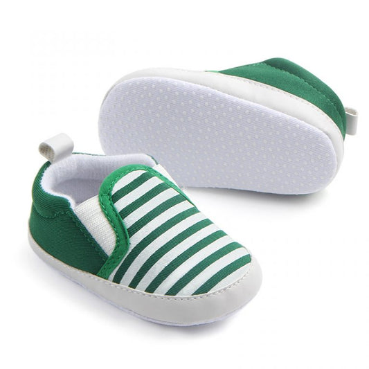Green Stripped Baby Shoes