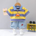 Car club striped polo set
