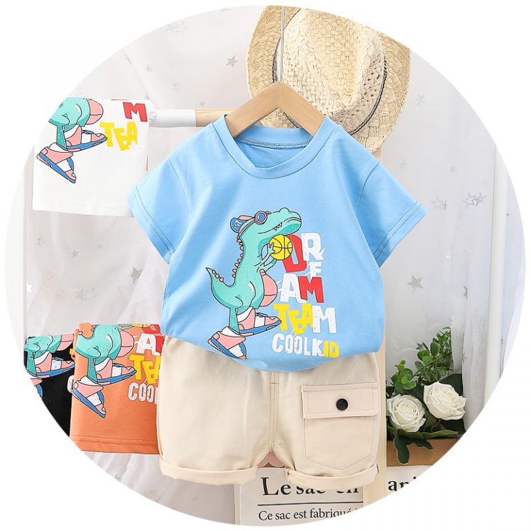 Cool Dino Kids Summer Outfit – 2-Piece Set