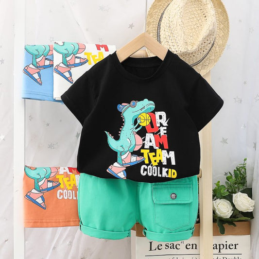 Cool Dino Kids Summer Outfit – 2-Piece Set