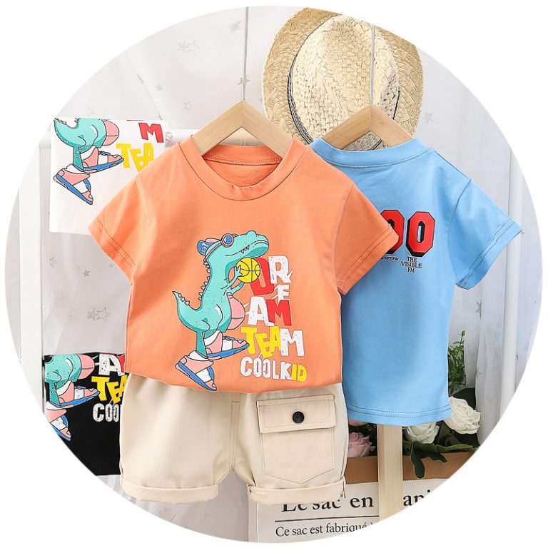 Cool Dino Kids Summer Outfit – 2-Piece Set