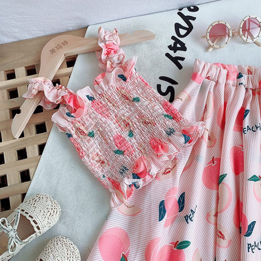 Peachy Twirl Skirt Set