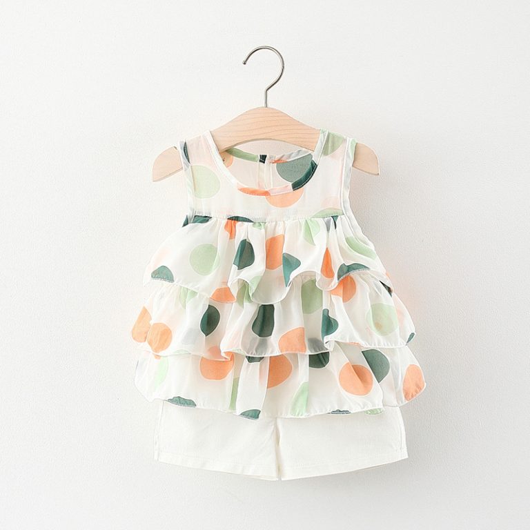Polka dots Ruffle Top and Shorts Set