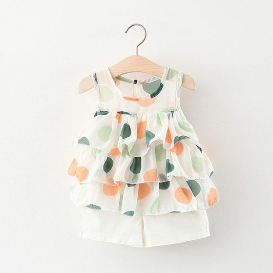 Polka dots Ruffle Top and Shorts Set