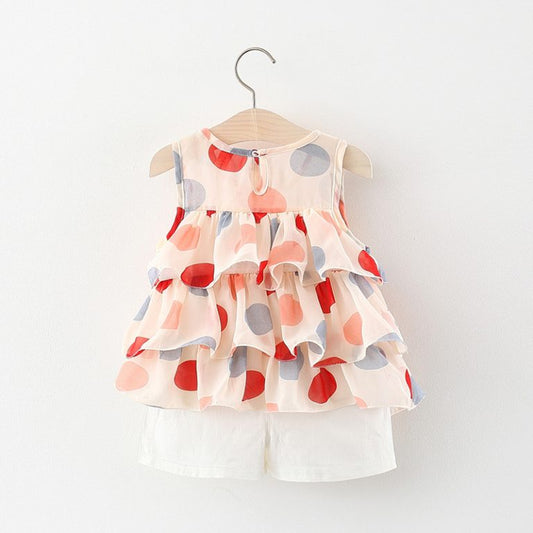 Polka dots Ruffle Top and Shorts Set