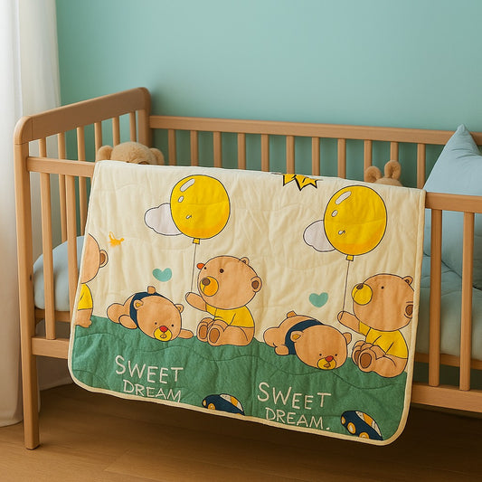 Teddy Bear Quilted Crib Bedding