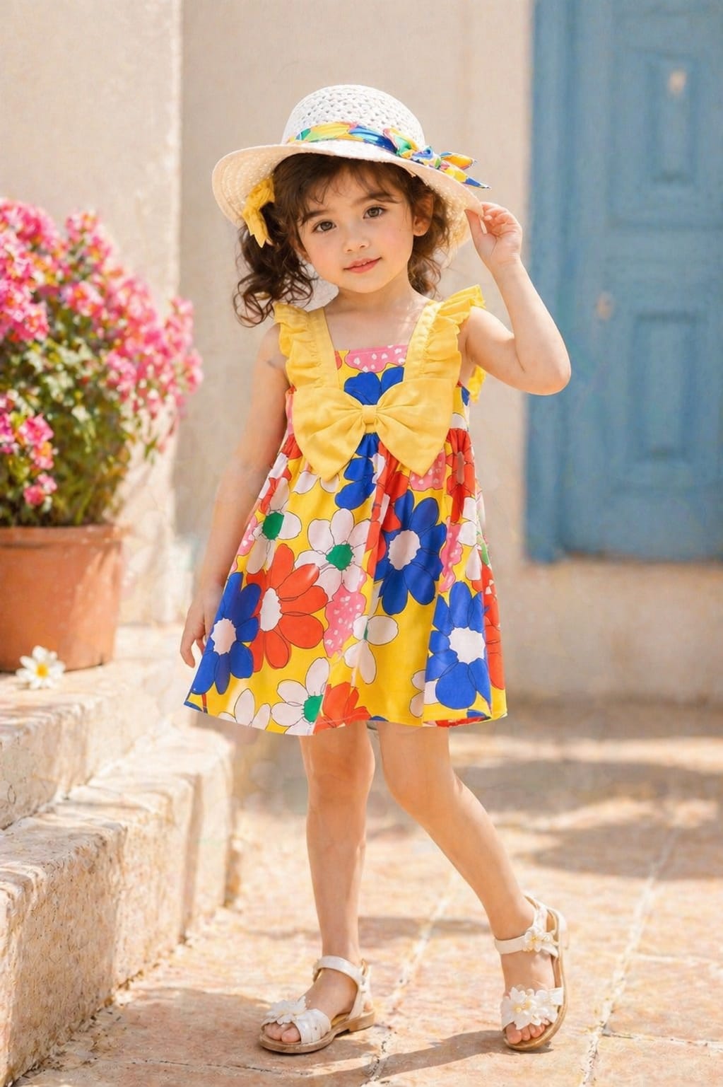 Beach Bloom Dress with hat