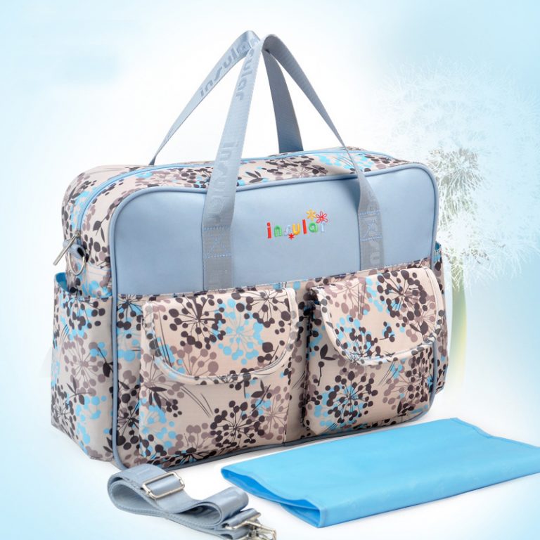 Blue Textured Baby Diaper Bag