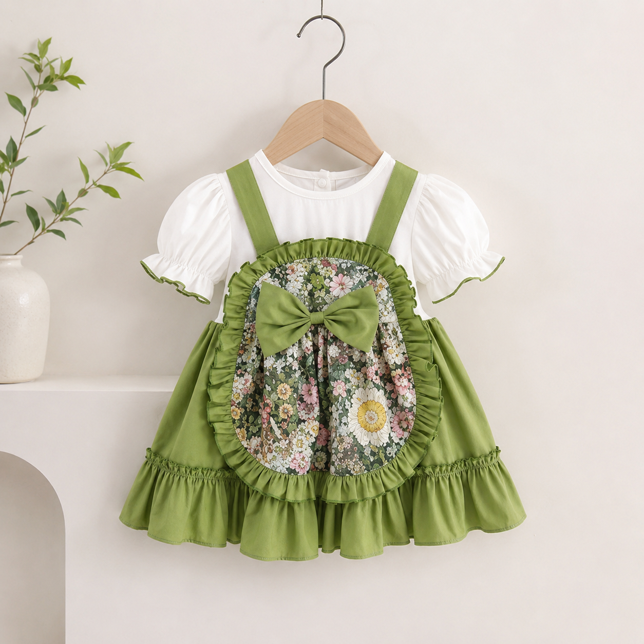 Olive Green Frilled Top