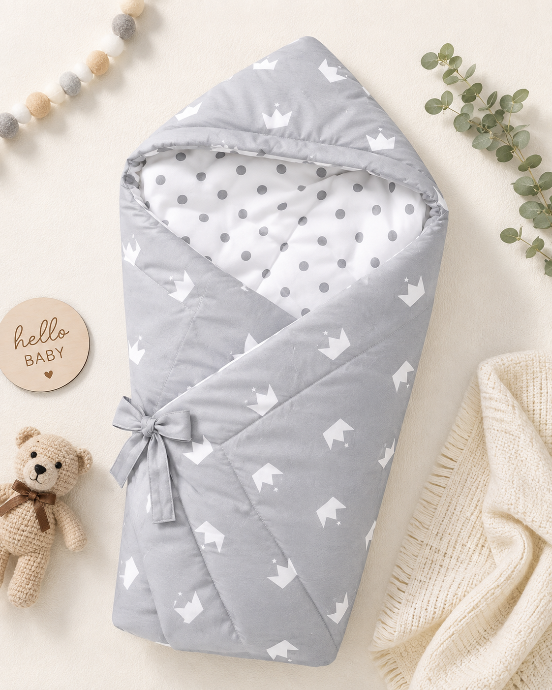 Royal Baby hooded bow-tie Conical Wrap