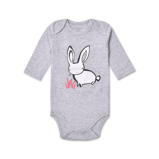 Grey rabbit newborn bodysuit