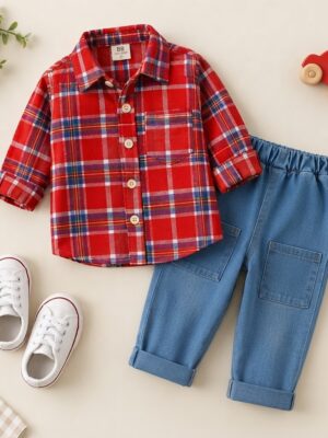 Check Shirt and Jeans set