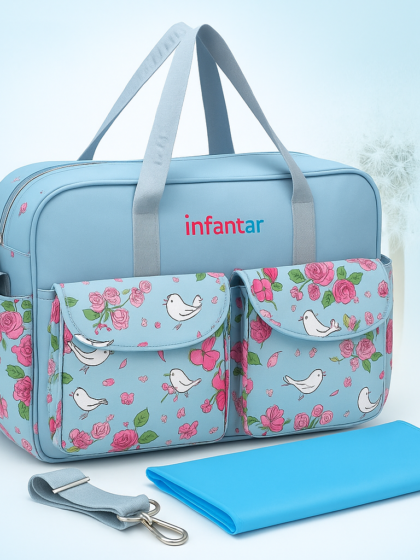 Pink Textured Baby Diaper Bag