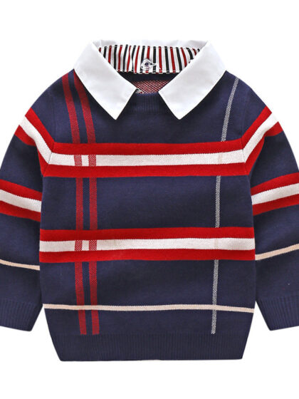 Kids Mock Neck Pullover Sweater
