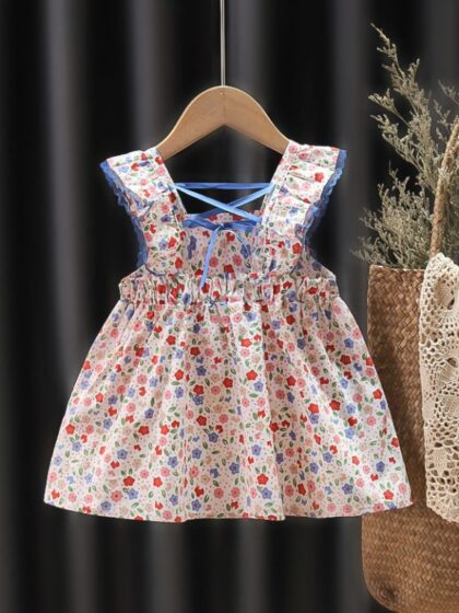 Floral Ruffle Strap Dress