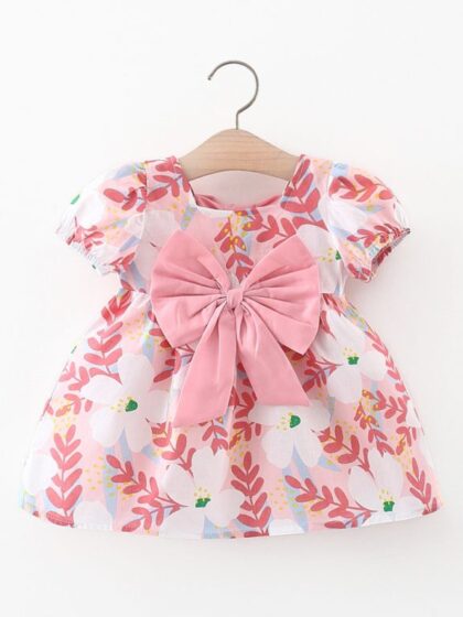 Rosy Pink Floral Bow Top