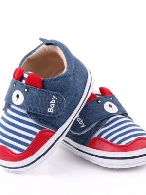 Striped Denim Baby Shoes