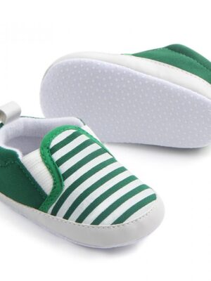 Green Stripped Baby Shoes