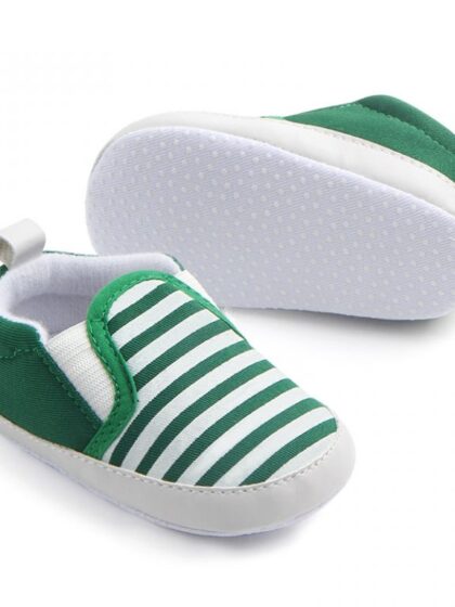 Green Stripped Baby Shoes