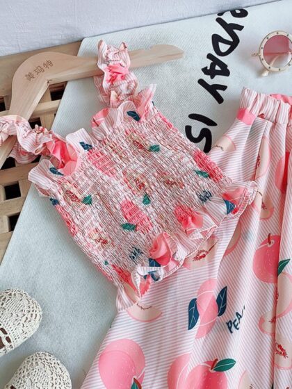 Peachy Twirl Skirt Set