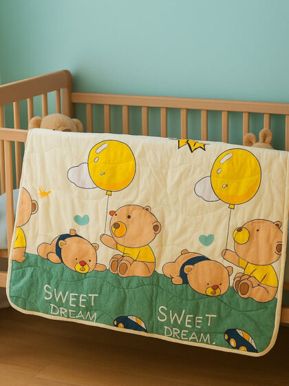 Teddy Bear Quilted Crib Bedding