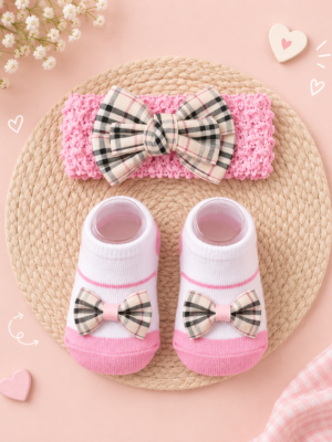 Checkered Bow accessories set