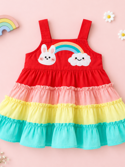 Frilled Rainbow Bunny top