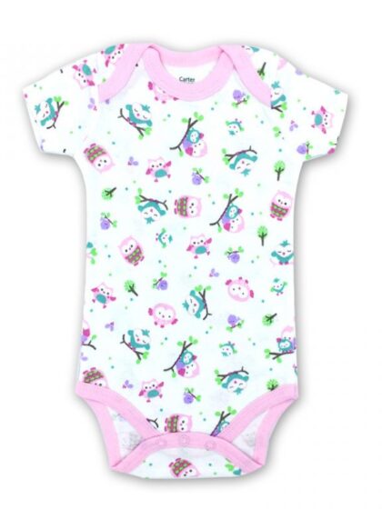 Owl and blossom newborn bodysuit