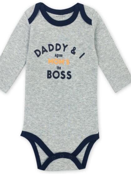 Grey newborn bodysuit