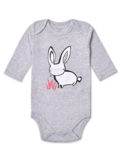 Grey rabbit newborn bodysuit
